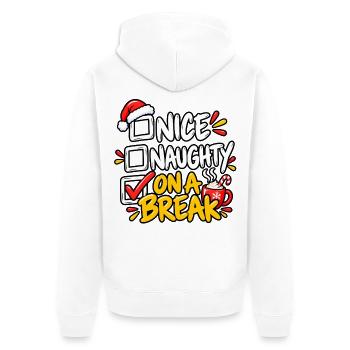 Nice Naughty On a Break - Unisex Premium Bio Zip Hoodie - Weiß - Hinten - Thijin (182cm)