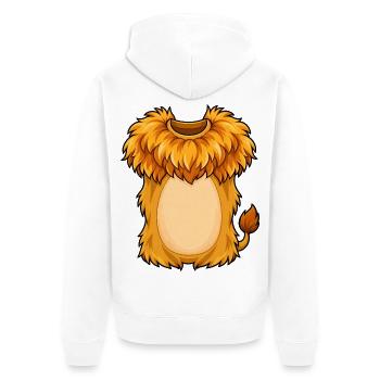 Kuschelige Löwenmähne Plüschheld - Unisex Premium Bio Zip Hoodie - Weiß - Hinten - Thijin (182cm)