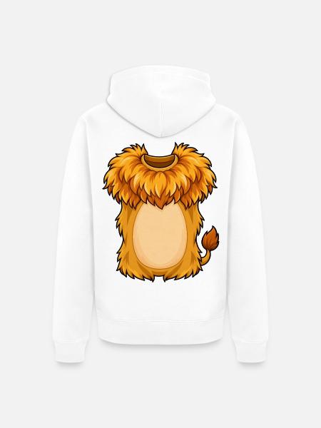 Kuschelige Löwenmähne Plüschheld - Unisex Premium Bio Zip Hoodie - Weiß