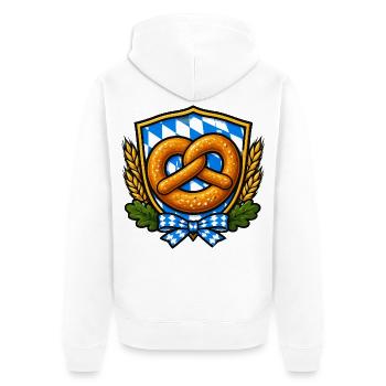 Bavarian Pretzel Crest Emblem - Unisex Premium Bio Zip Hoodie - Weiß - Hinten - Thijin (182cm)