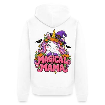 Magische Mama Einhornzauber - Unisex Premium Bio Zip Hoodie - Weiß - Hinten - Thijin (182cm)