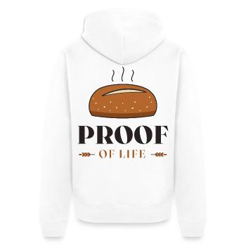 Motiv des Lebensbeweis-Brots - Unisex Premium Bio Zip Hoodie - Weiß - Hinten - Thijin (182cm)