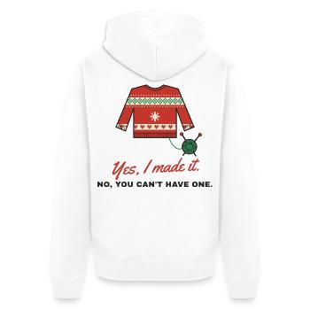 Ja, ich habe ihn zum nordischen Pullover gemacht - Unisex Premium Bio Zip Hoodie - Weiß - Hinten - Thijin (182cm)