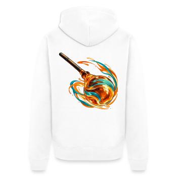 Geschmolzenes Glas in Bewegung - Unisex Premium Bio Zip Hoodie - Weiß - Hinten - Thijin (182cm)