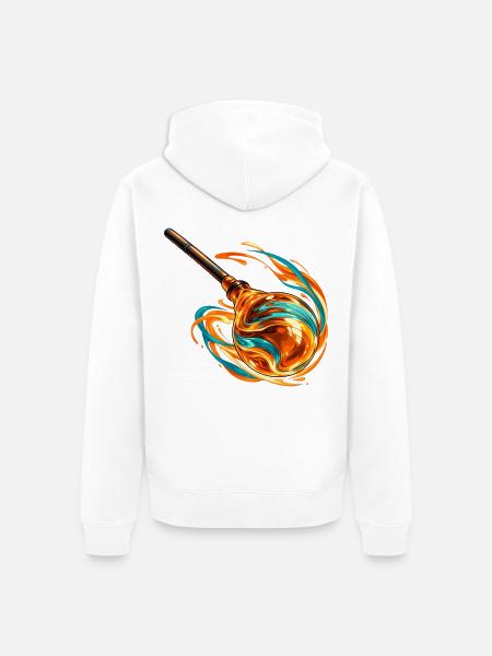 Geschmolzenes Glas in Bewegung - Unisex Premium Bio Zip Hoodie - Weiß