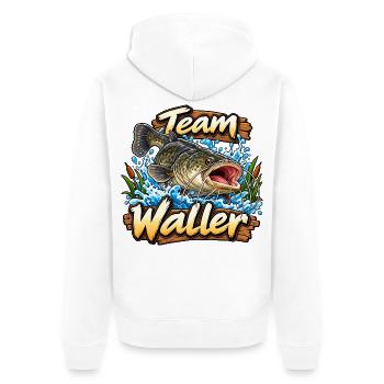 Team Waller - Unisex Premium Bio Zip Hoodie - Weiß - Hinten - Thijin (182cm)