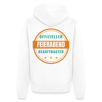 Offizieller Feierabend-Beauftragter - Unisex Premium Bio Zip Hoodie - Weiß - Hinten - Thijin (182cm)