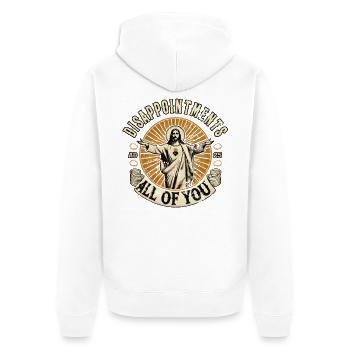  DISAPPOINTMENTS ALL OF, Christen Religionen - Unisex Premium Bio Zip Hoodie - Weiß - Hinten - Thijin (182cm)