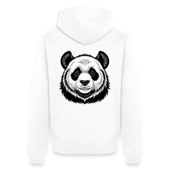 Pandakopf - Unisex Premium Bio Zip Hoodie - Weiß - Hinten - Thijin (182cm)