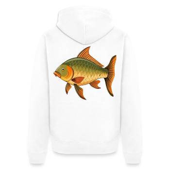 Karpfenfische - Unisex Premium Bio Zip Hoodie - Weiß - Hinten - Thijin (182cm)