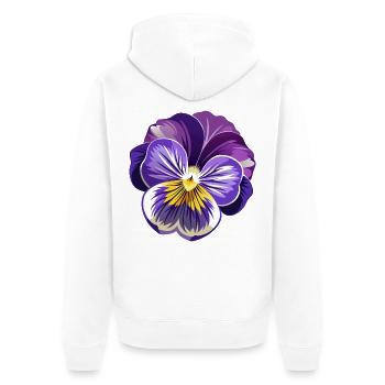 Stiefmütterchenblüte - Unisex Premium Bio Zip Hoodie - Weiß - Hinten - Thijin (182cm)