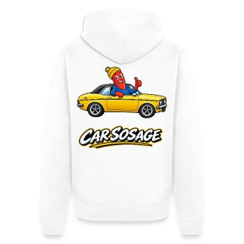 Auto SOS Age Sosage Wurst Rs2000 - Unisex Premium Bio Zip Hoodie - Weiß - Hinten - Thijin (182cm)