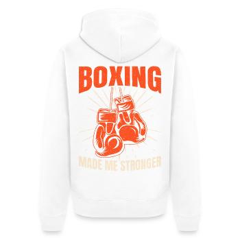 Boxing Made Me Stronger Gloves Boxing Gloves - Unisex Premium Bio Zip Hoodie - Weiß - Hinten - Thijin (182cm)