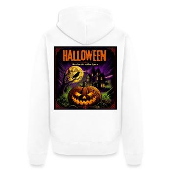 Halloween Comic Kürbisnacht Spukhaus Kürbis Rabe - Unisex Premium Bio Zip Hoodie - Weiß - Hinten - Thijin (182cm)