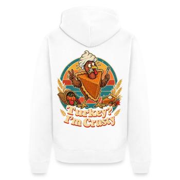 Thanksgiving Truthahn als Kürbiskuchenwitz - Unisex Premium Bio Zip Hoodie - Weiß - Hinten - Thijin (182cm)