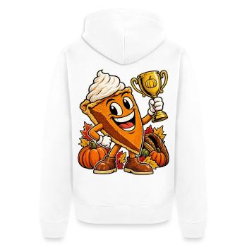 Thanksgiving Kürbiskuchen Cousin Champion - Unisex Premium Bio Zip Hoodie - Weiß - Hinten - Thijin (182cm)