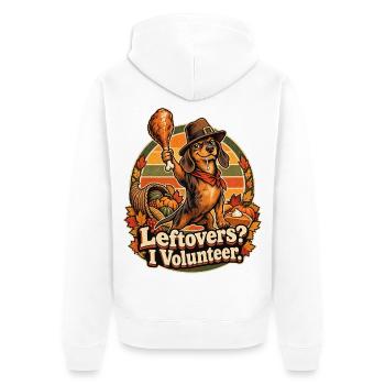 Thanksgiving Dackel meldet sich zu Resten - Unisex Premium Bio Zip Hoodie - Weiß - Hinten - Thijin (182cm)