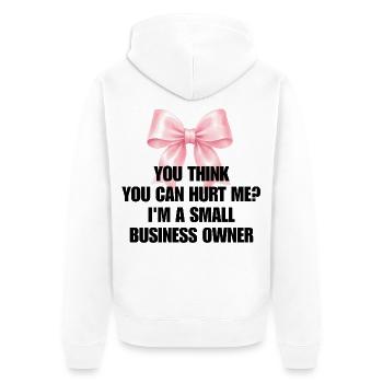 Lustiger Kleinunternehmer Coquette Bow - Unisex Premium Bio Zip Hoodie - Weiß - Hinten - Thijin (182cm)