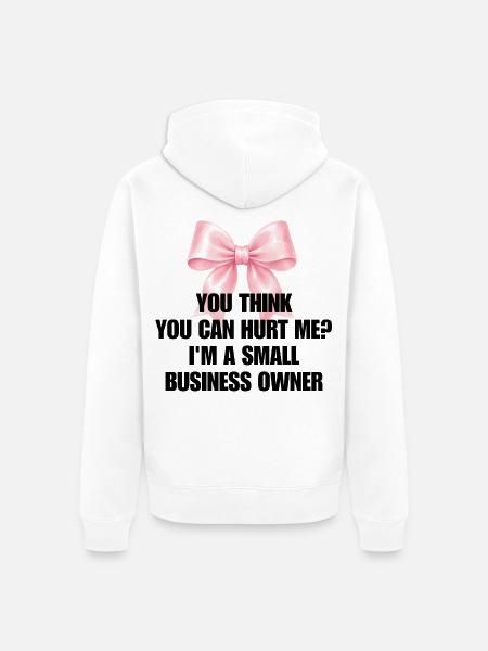 Lustiger Kleinunternehmer Coquette Bow - Unisex Premium Bio Zip Hoodie - Weiß