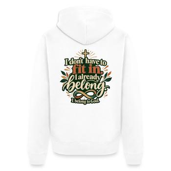 Gottes Kind - Unisex Premium Bio Zip Hoodie - Weiß - Hinten - Thijin (182cm)