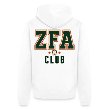 ZFA Club – Zahnmedizinisches Praxisteam - Unisex Premium Bio Zip Hoodie - Weiß - Hinten - Thijin (182cm)