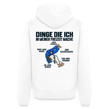 JUDO - Unisex Premium Bio Zip Hoodie - Weiß - Hinten - Thijin (182cm)