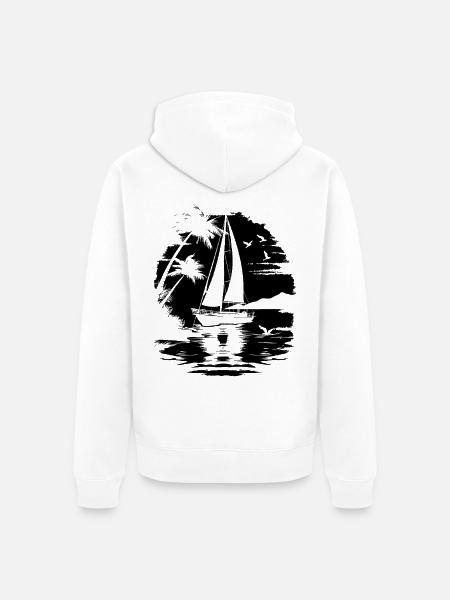 Segeln - Unisex Premium Bio Zip Hoodie - Weiß