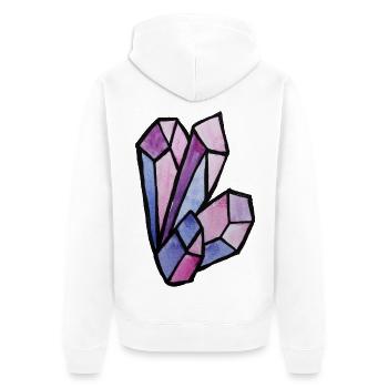 Mosaik aus Buntglas-Edelsteinherzen - Unisex Premium Bio Zip Hoodie - Weiß - Hinten - Thijin (182cm)