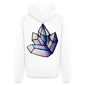 Prismatisches Kristallcluster - Unisex Premium Bio Zip Hoodie - Weiß - Hinten - Thijin (182cm)