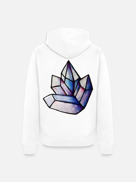 Prismatisches Kristallcluster - Unisex Premium Bio Zip Hoodie - Weiß