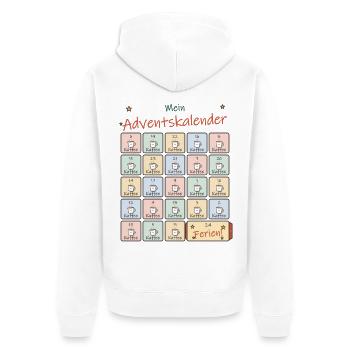 Adventskalender Kaffee für Lehrer und Lehrerinnen - Unisex Premium Bio Zip Hoodie - Weiß - Hinten - Thijin (182cm)
