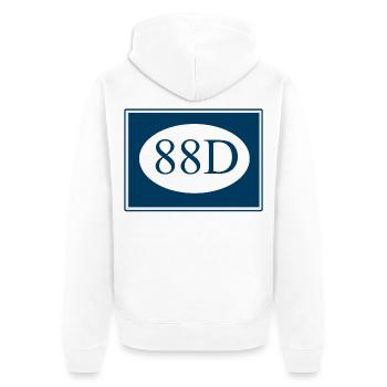 Chinesisches Abzeichen der 88. Division (Alternative Version) - Unisex Premium Bio Zip Hoodie - Weiß - Hinten - Thijin (182cm)