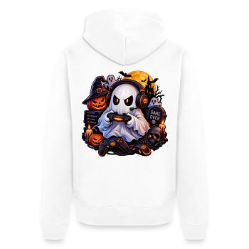 Halloween Gamer Geist: Hol dir den Style jetzt! - Unisex Premium Bio Zip Hoodie - Weiß - Hinten - Thijin (182cm)