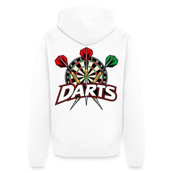 Dartboard - Dartspiel - Darts Bilder - Unisex Premium Bio Zip Hoodie - Weiß - Hinten - Thijin (182cm)