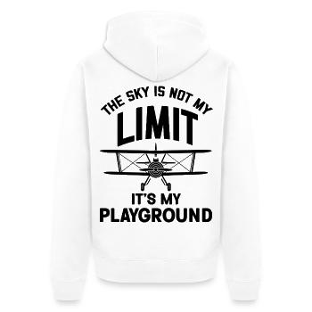 The Sky is not my Limit its my Playground Airplane - Unisex Premium Bio Zip Hoodie - Weiß - Hinten - Thijin (182cm)