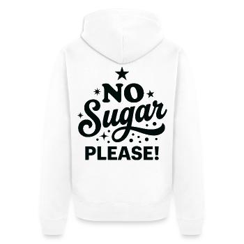 Kein Zucker bitte Handlettered-Design - Unisex Premium Bio Zip Hoodie - Weiß - Hinten - Thijin (182cm)