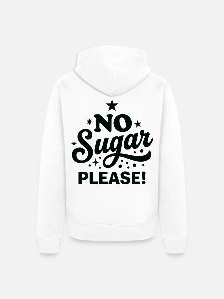 Kein Zucker bitte Handlettered-Design - Unisex Premium Bio Zip Hoodie - Weiß
