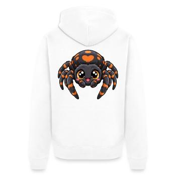 Spinne Kawaii Style – Süßes Krabbeltier - Unisex Premium Bio Zip Hoodie - Weiß - Hinten - Thijin (182cm)