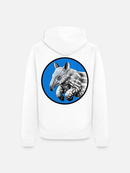 kleines Tapir in rundem kreis - Unisex Premium Bio Zip Hoodie - Weiß