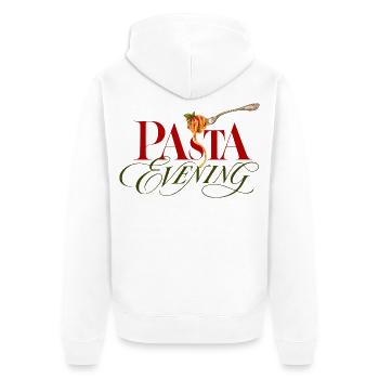 Pasta Evening Pasta Abend - Unisex Premium Bio Zip Hoodie - Weiß - Hinten - Thijin (182cm)