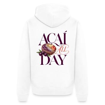 Açaí All Day Bowl - Acai Bowl Design - Unisex Premium Bio Zip Hoodie - Weiß - Hinten - Thijin (182cm)