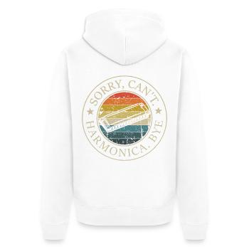 Sorry. Kann nicht. Habe Mundharmonika Unterricht - Unisex Premium Bio Zip Hoodie - Weiß - Hinten - Thijin (182cm)