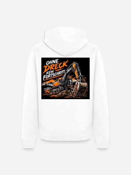 Fortschritt durch Schmutz - Unisex Premium Bio Zip Hoodie - Weiß