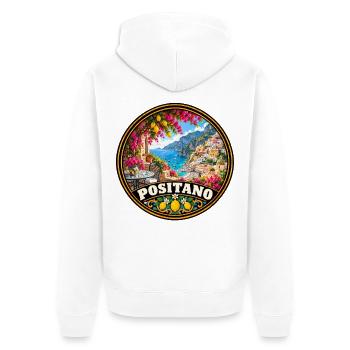 Positano Italien Mittelmeer Küste Urlaub - Unisex Premium Bio Zip Hoodie - Weiß - Hinten - Thijin (182cm)