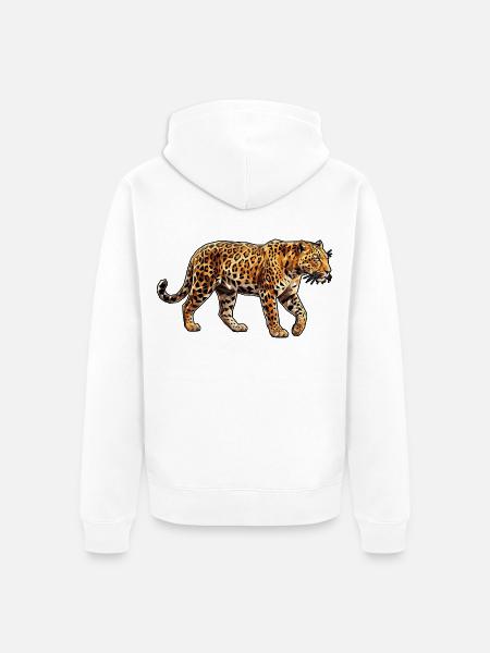 Poly Stil Leopard - Unisex Premium Bio Zip Hoodie - Weiß