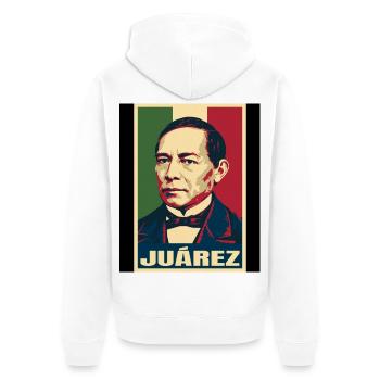 Benito Juárez Mexiko Pop Art - Unisex Premium Bio Zip Hoodie - Weiß - Hinten - Thijin (182cm)