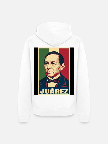 Benito Juárez Mexiko Pop Art - Unisex Premium Bio Zip Hoodie - Weiß