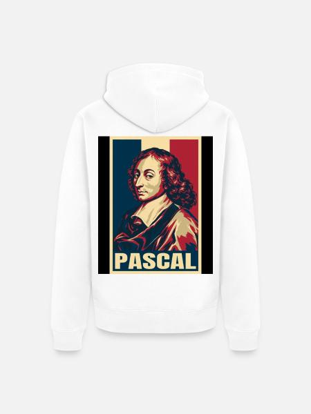 Blaise Pascal France Pop Art - Unisex Premium Bio Zip Hoodie - Weiß