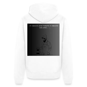 Premium Kaffee Liebhaber T-Shirt - Unisex Premium Bio Zip Hoodie - Weiß - Hinten - Thijin (182cm)