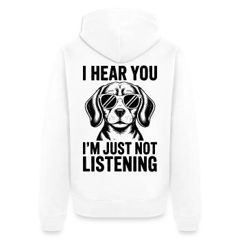 Beagle Spruch Hunde Lustiges Beagle Geschenk - Unisex Premium Bio Zip Hoodie - Weiß - Hinten - Thijin (182cm)